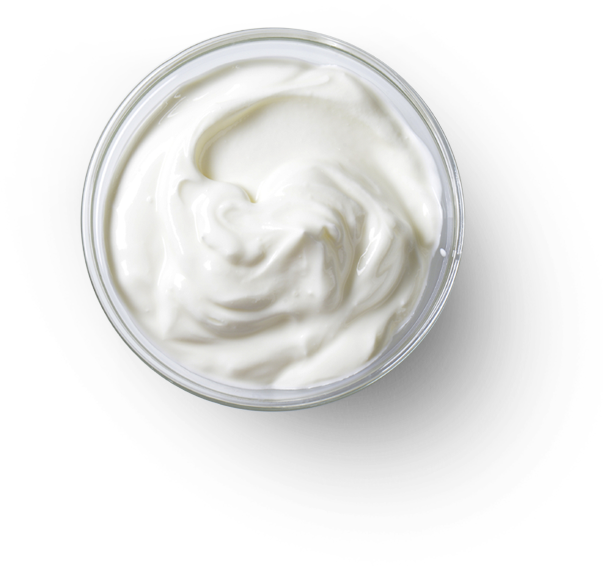 Creamy White Yogurt Top View PNG Image