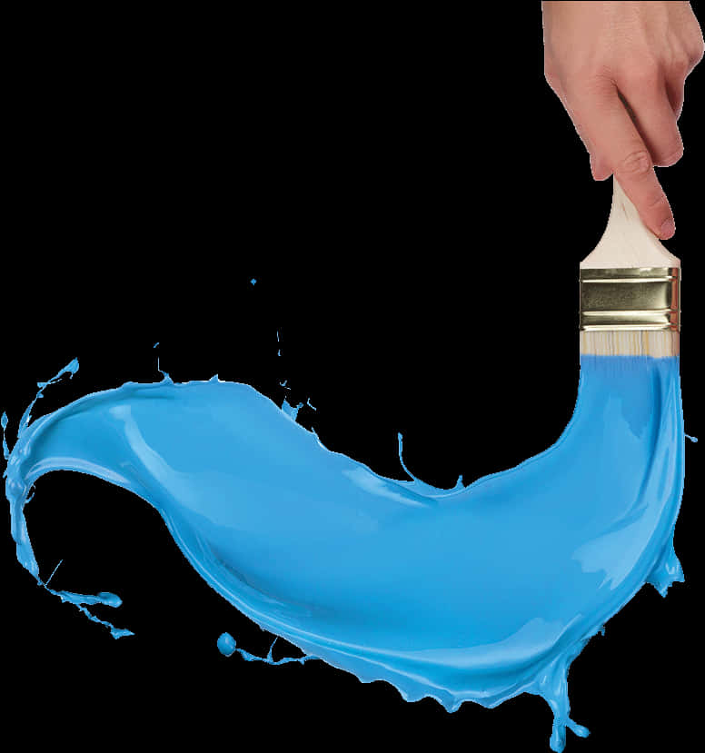 Creative Blue Paint Brush Stroke PNG Image