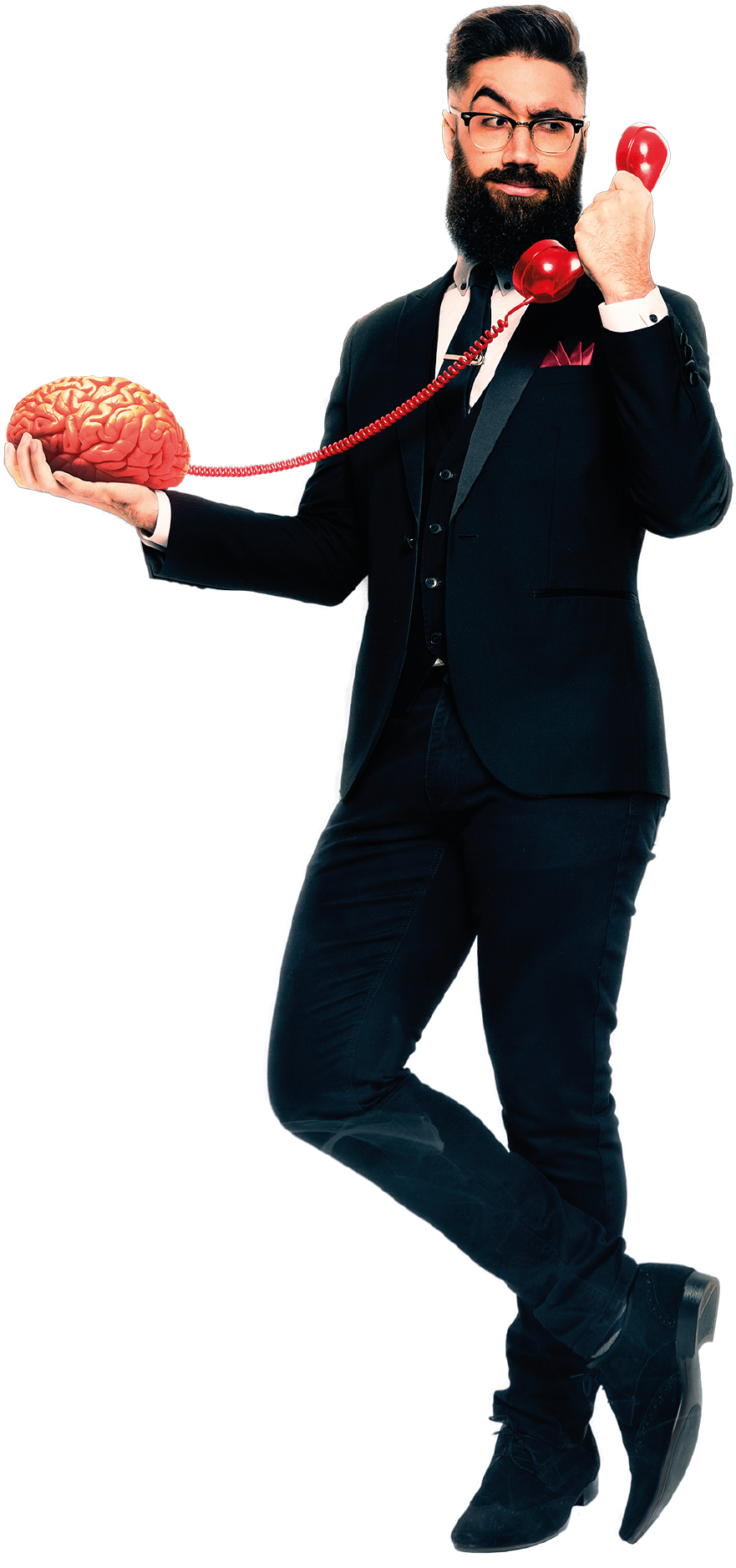 Creative Brain Connection Gentleman PNG Image