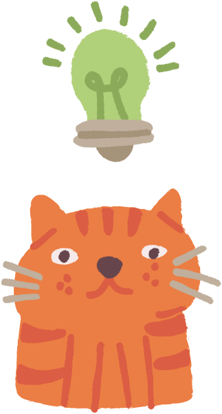 Creative Cat Idea Illustration PNG Image