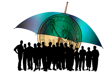 Creative Dollar Umbrella Silhouette PNG Image