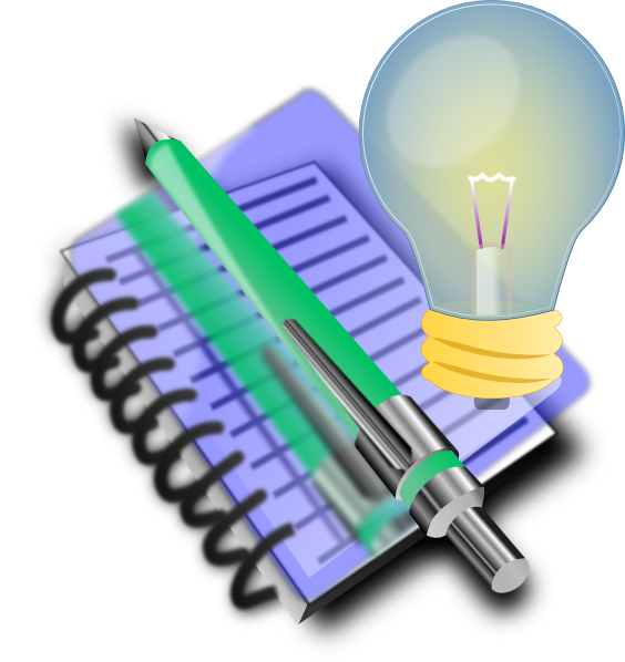 Creative Idea Notepadand Lightbulb PNG Image