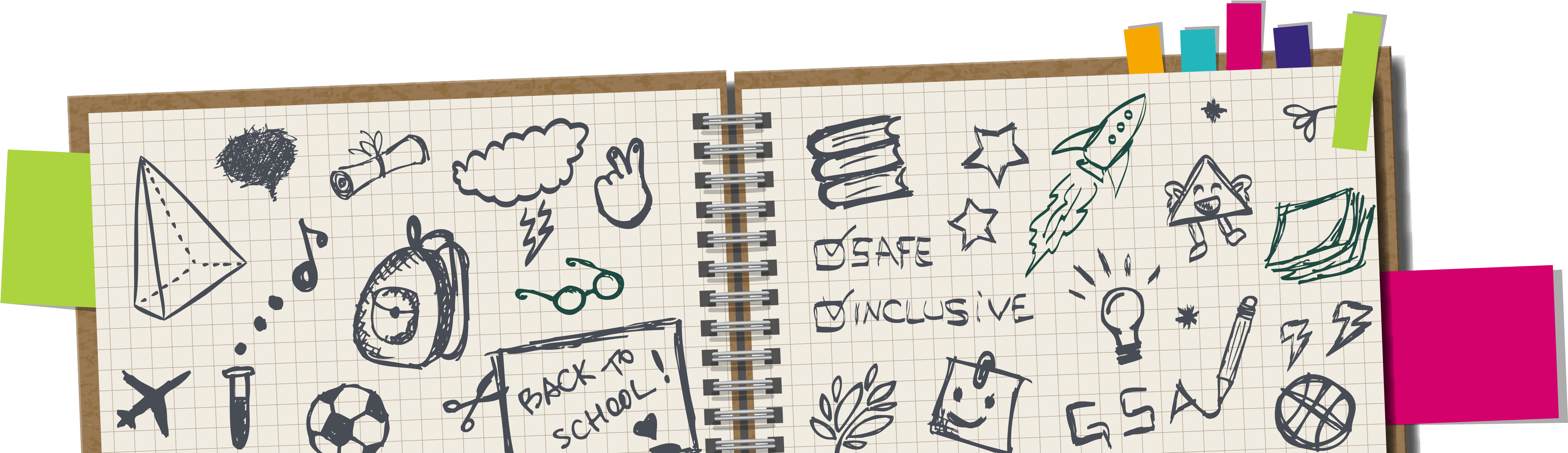 Creative School Doodles Header PNG Image