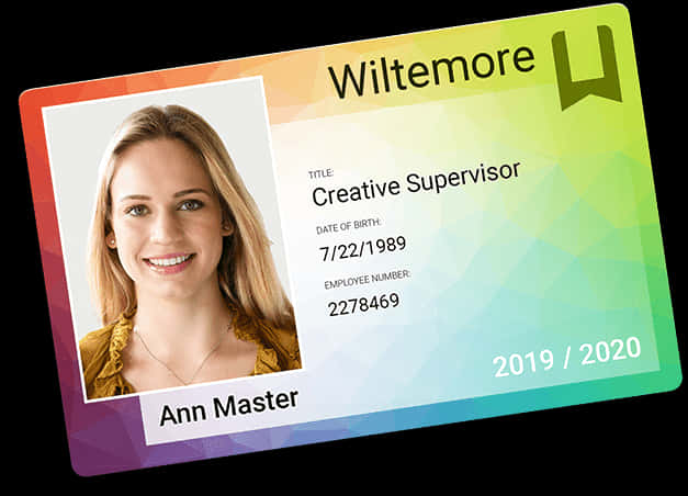 Creative Supervisor I D Card Design PNG Image