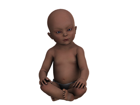 Creepy C G Baby Sitting PNG Image