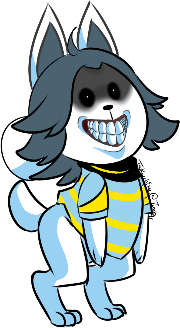 Creepy Cartoon Dog Smile PNG Image