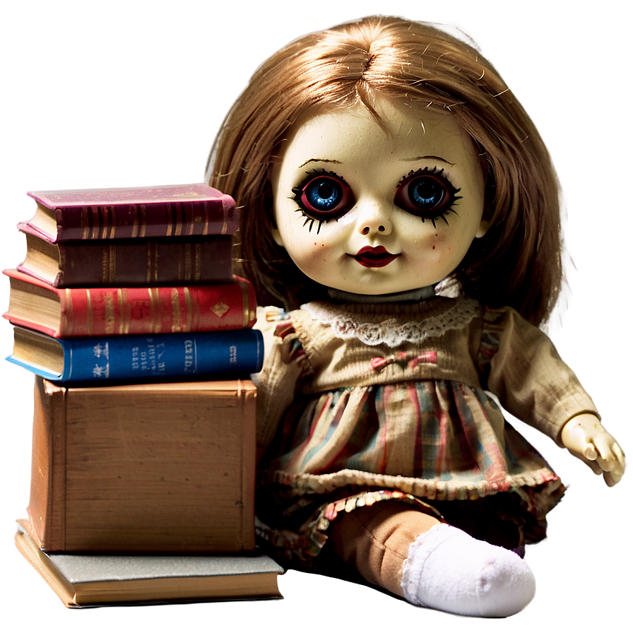 Creepy Doll With Book Png 06252024 PNG Image