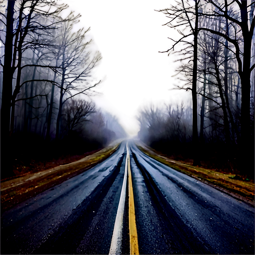 Creepy Foggy Road Png Ajb PNG Image