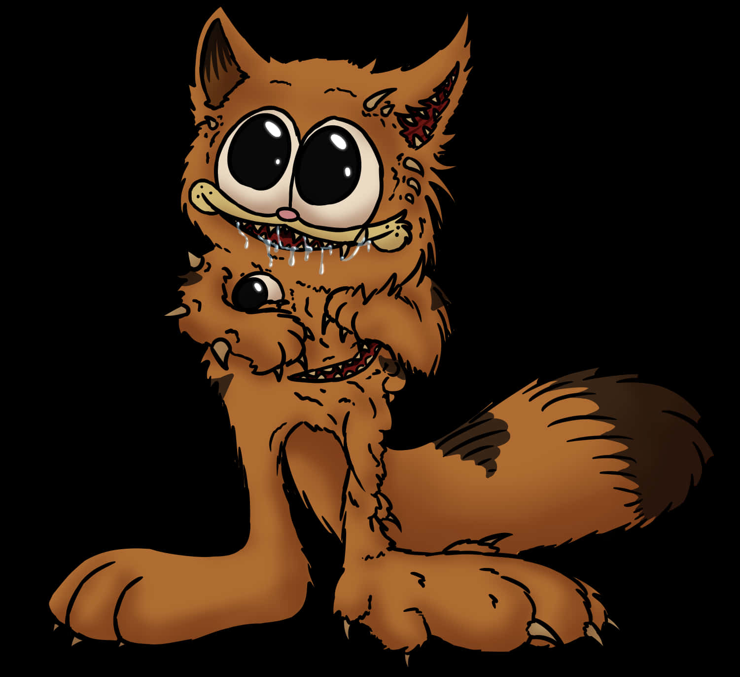 Creepy Garfield Hybrid Art PNG Image