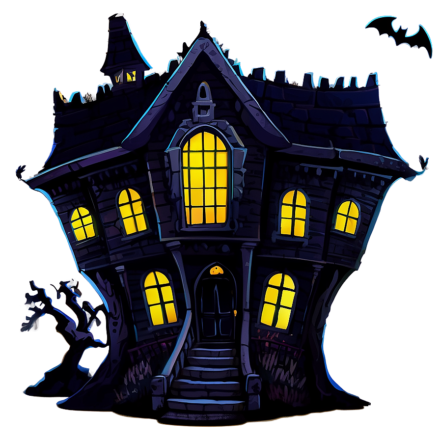 Creepy Halloween Cartoon Mansion Png 25 PNG Image