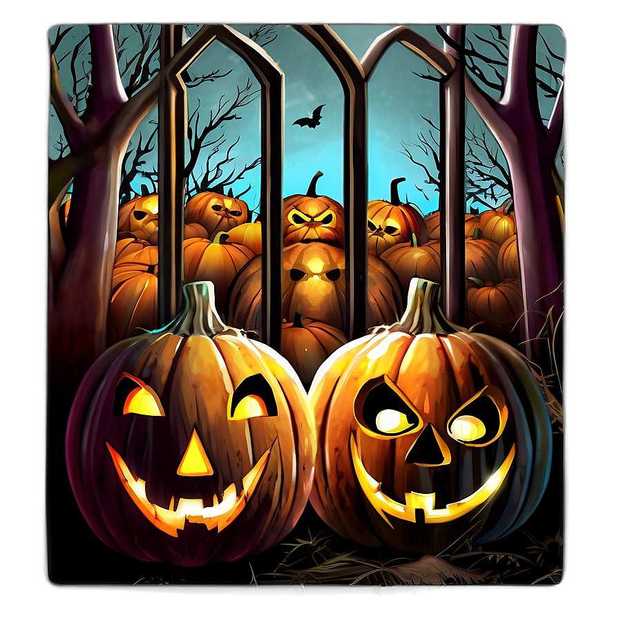 Creepy Pumpkin Patch Png Brg99 PNG Image