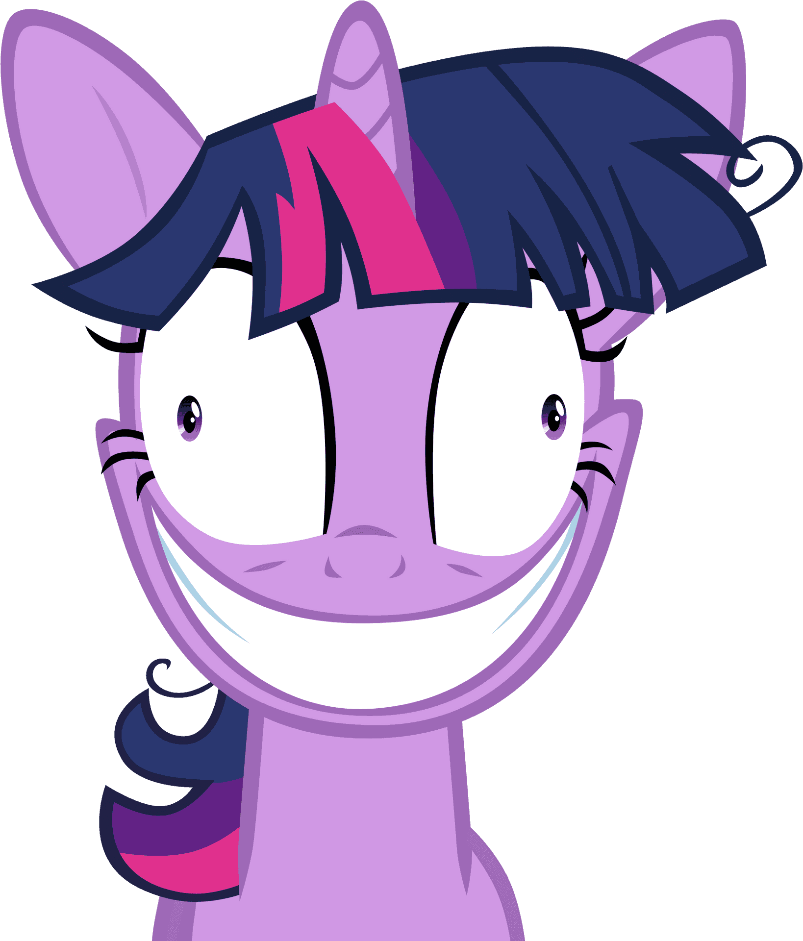 Creepy Purple Cartoon Unicorn PNG Image