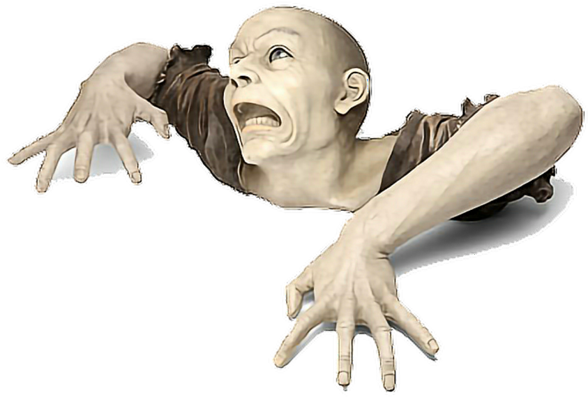 Creepy Reaching Figure PNG Image