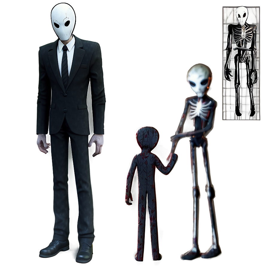 Creepy Slender Man Art Png Kfe PNG Image