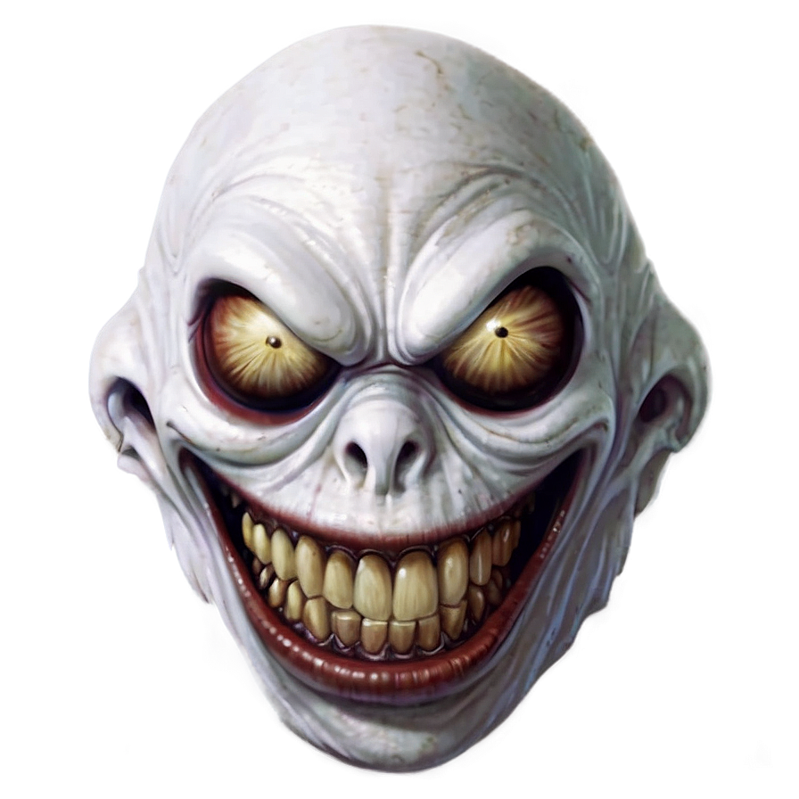 Creepy White Monster Art Png Unh PNG Image