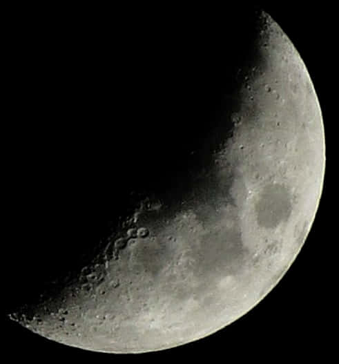 Crescent Moon Closeup PNG Image