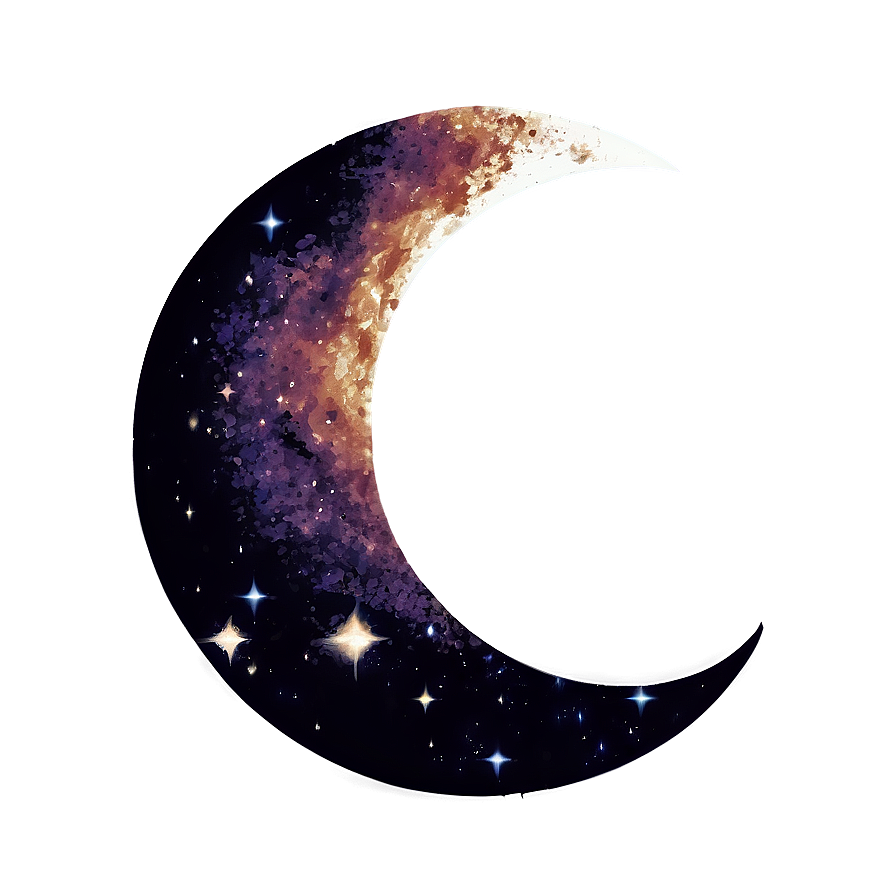 Crescent Moon In Galaxy Png Iec11 PNG Image