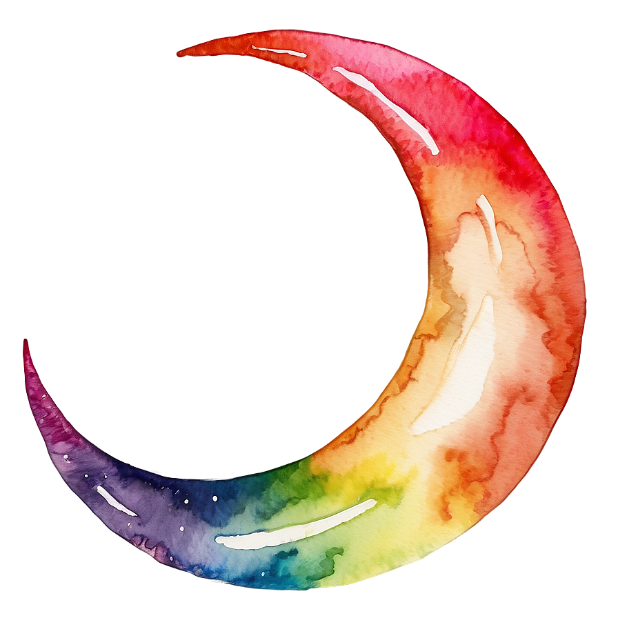 Crescent Moon In Watercolor Png 36 PNG Image