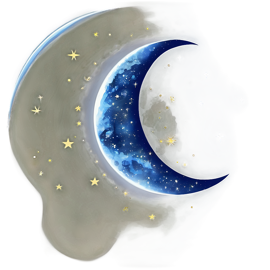 Crescent Moon Night Sky Png Qiu PNG Image