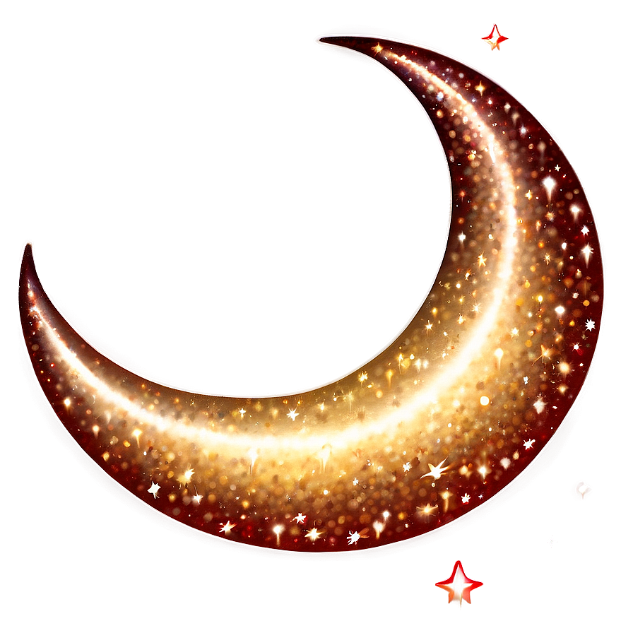 Crescent Moon With Sparkles Png 9 PNG Image