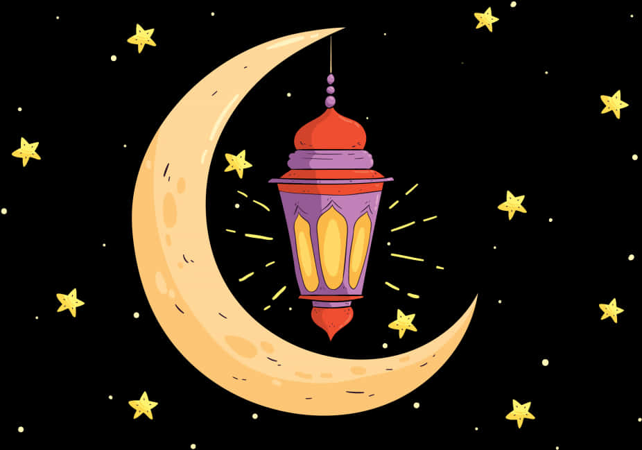 Crescent Moonand Lantern PNG Image