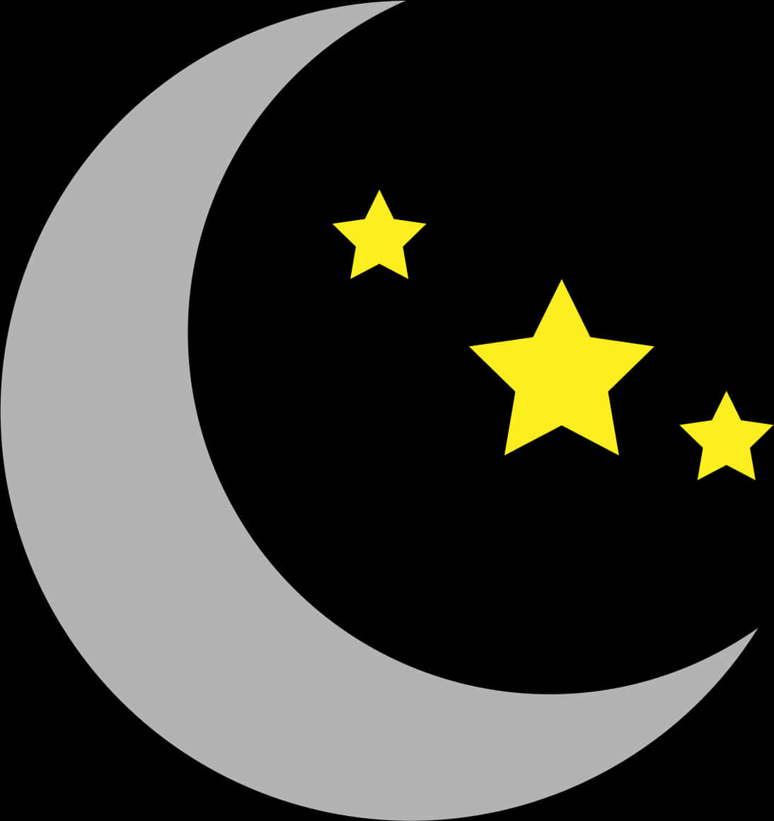 Crescent Moonand Stars Graphic PNG Image