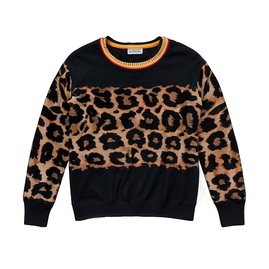 Crewneck Jumper With Animal Print Png Ygf22 PNG Image