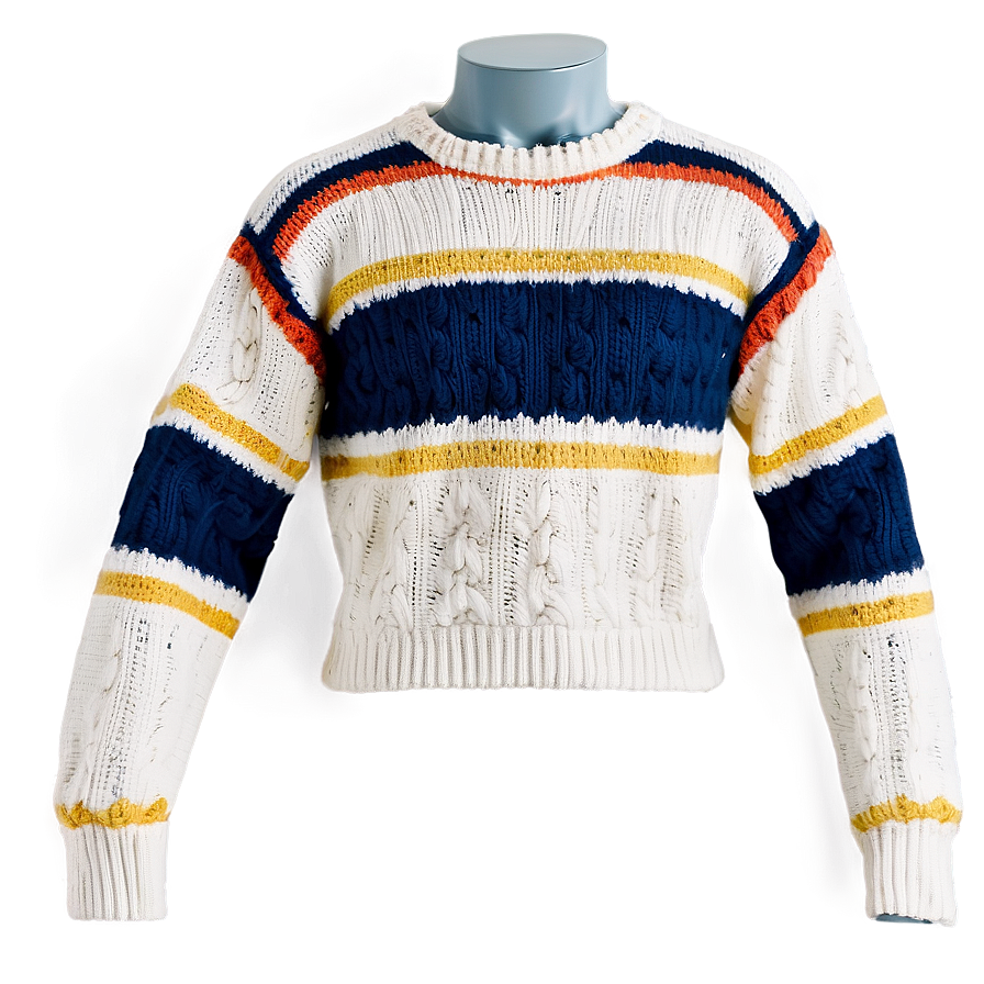 Crewneck Sweater With Stripes Png Eni PNG Image