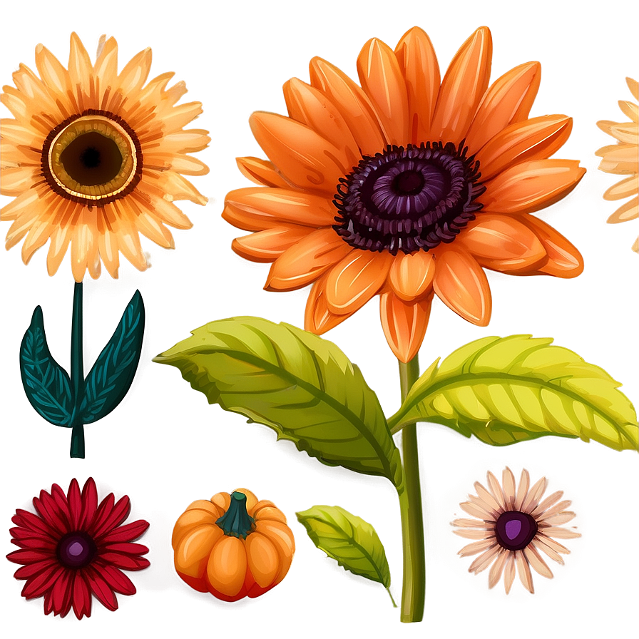 Crisp Fall Flowers Png Xfj PNG Image