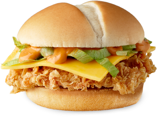 Crispy Chicken Cheeseburger PNG Image