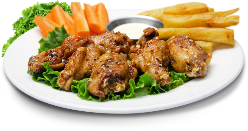 Crispy Fried Chicken Wings Plate PNG Image