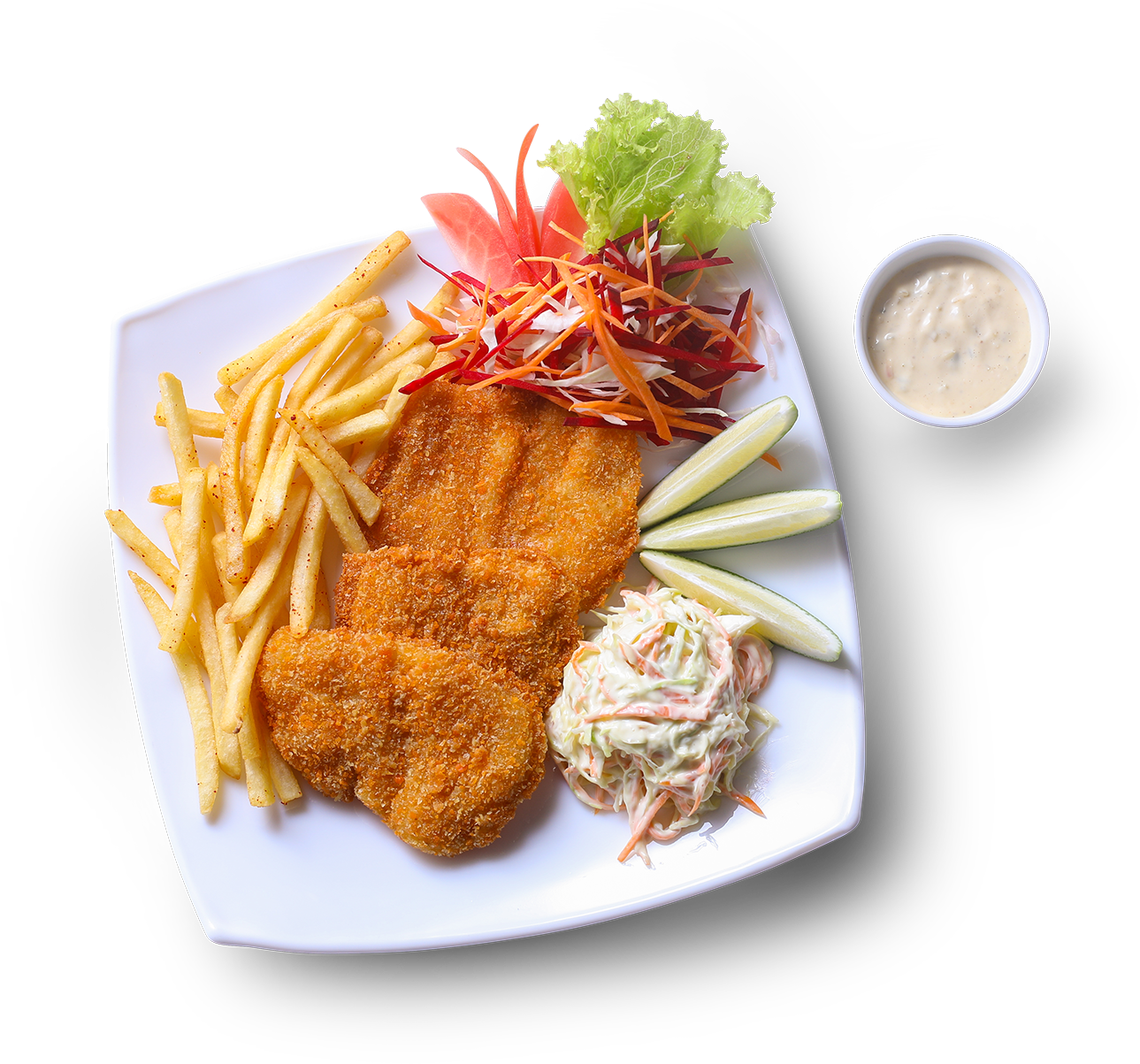 Crispy Fried Fish Platewith Sides PNG Image