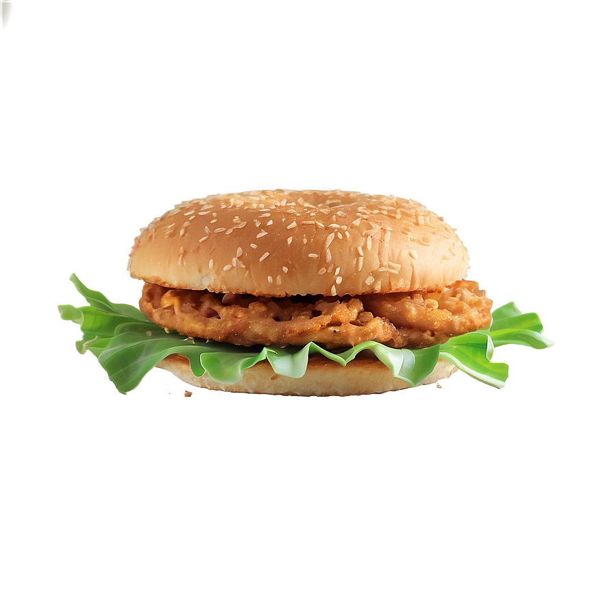 Crispy Onion Ring Burger Png Pfy89 PNG Image