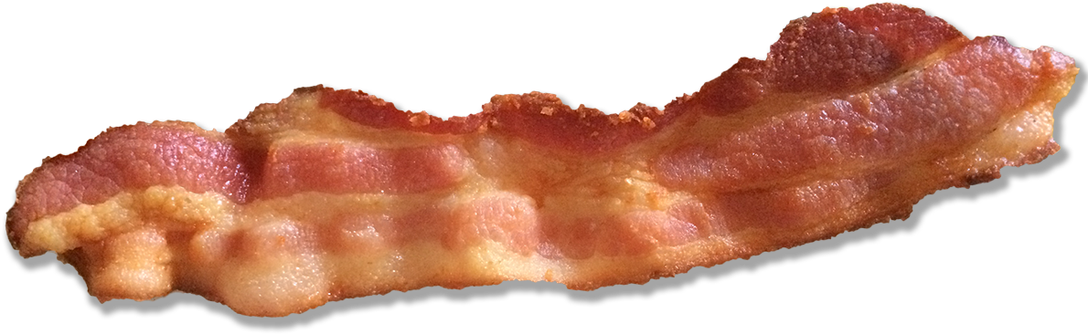 Crispy Single Slice Bacon PNG Image