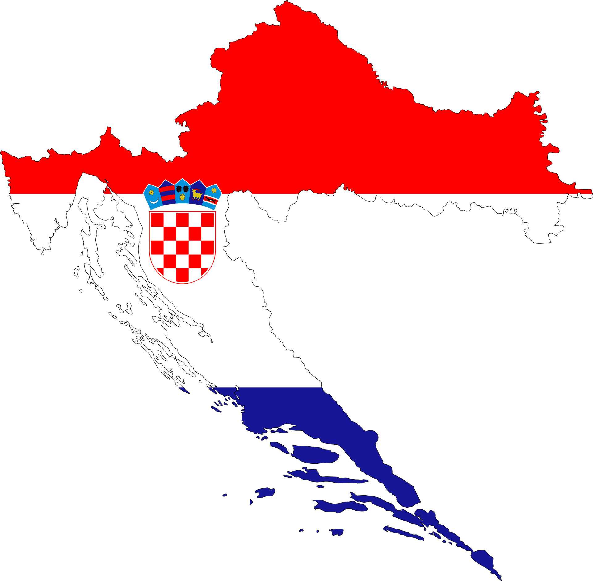 Croatia Map Flag Overlay PNG Image