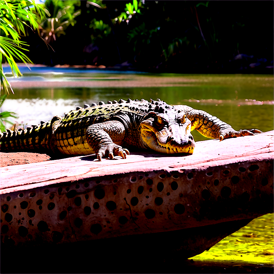 Crocodile Sunbathing Png 06112024 PNG Image