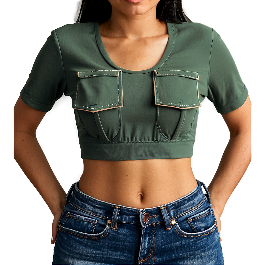 Crop Top With Pockets Png 05252024 PNG Image