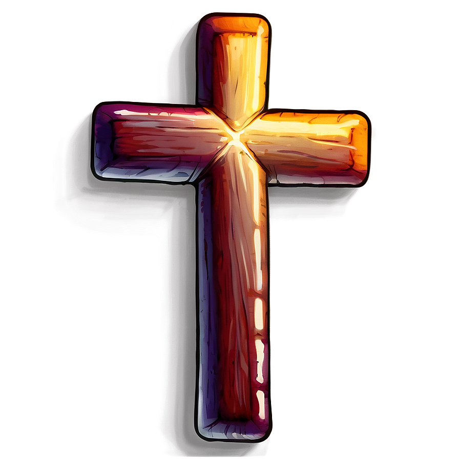 Cross Outline With Shadow Png 61 PNG Image