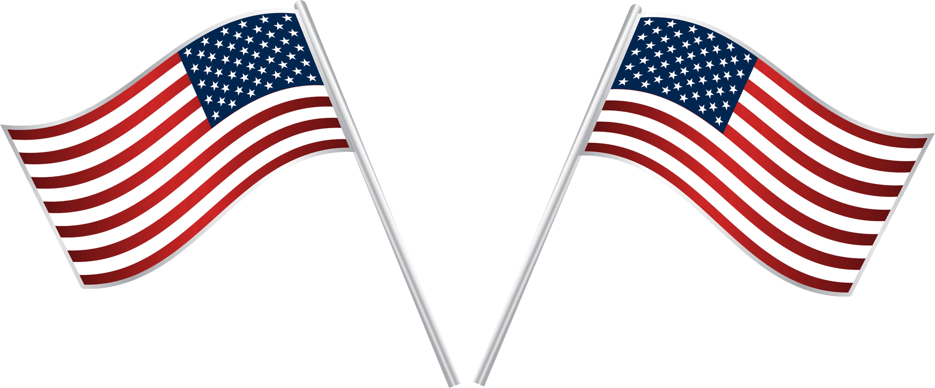 Crossed American Flags Memorial Day PNG Image