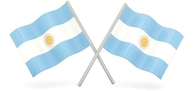 Crossed Argentinian Flags Illustration PNG Image