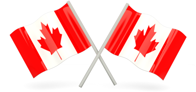 Crossed Canadian Flags PNG Image