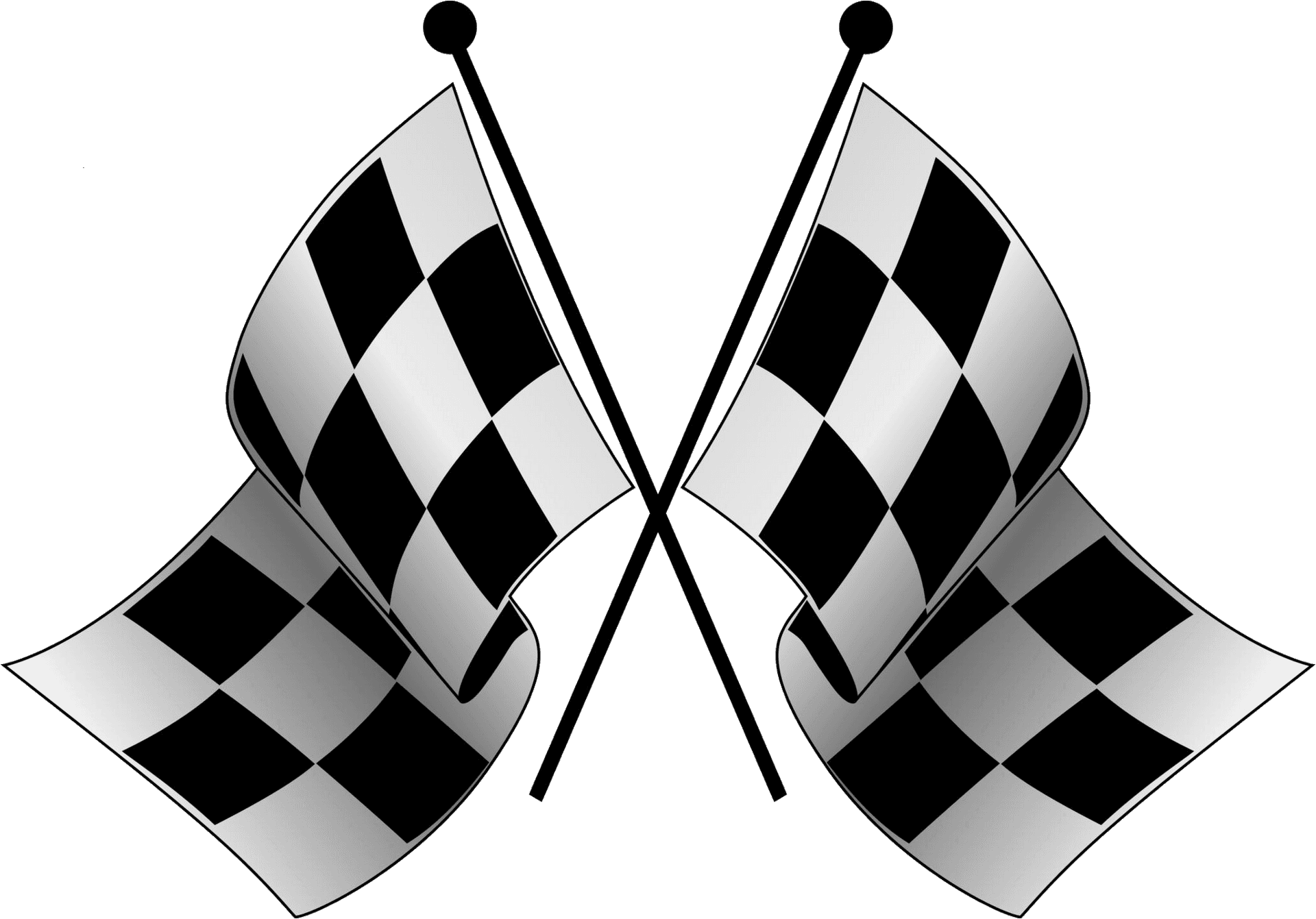 Crossed Checkered Flags Racing Finish Line PNG Image