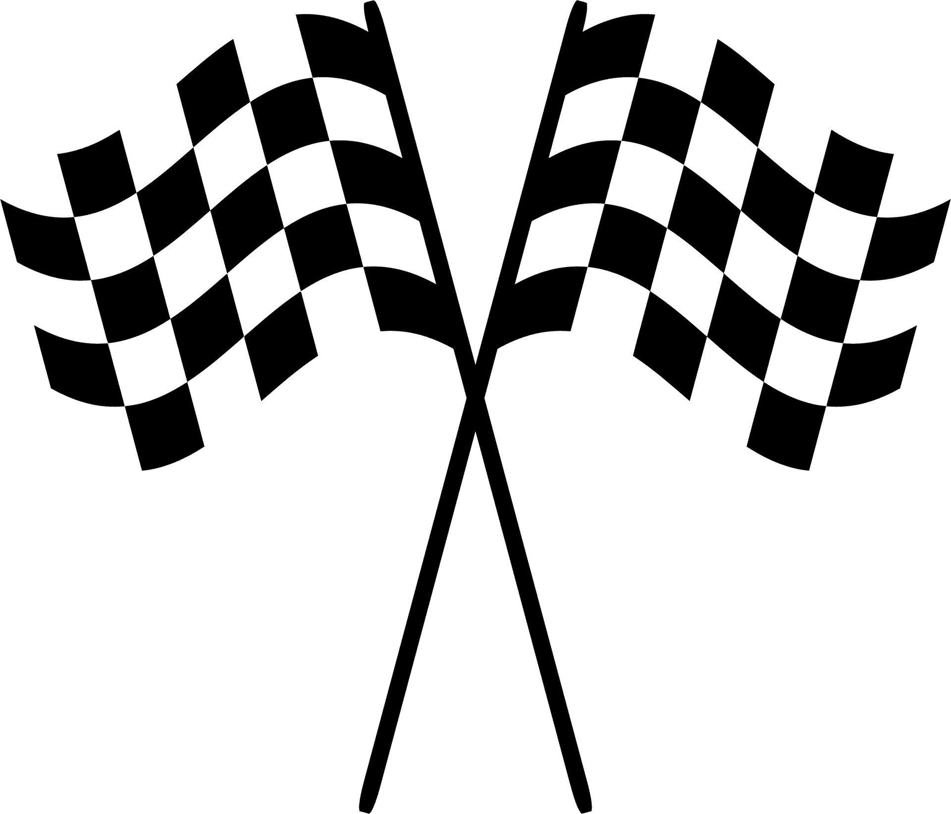 Crossed Checkered Flags Racing Finish Line PNG Image