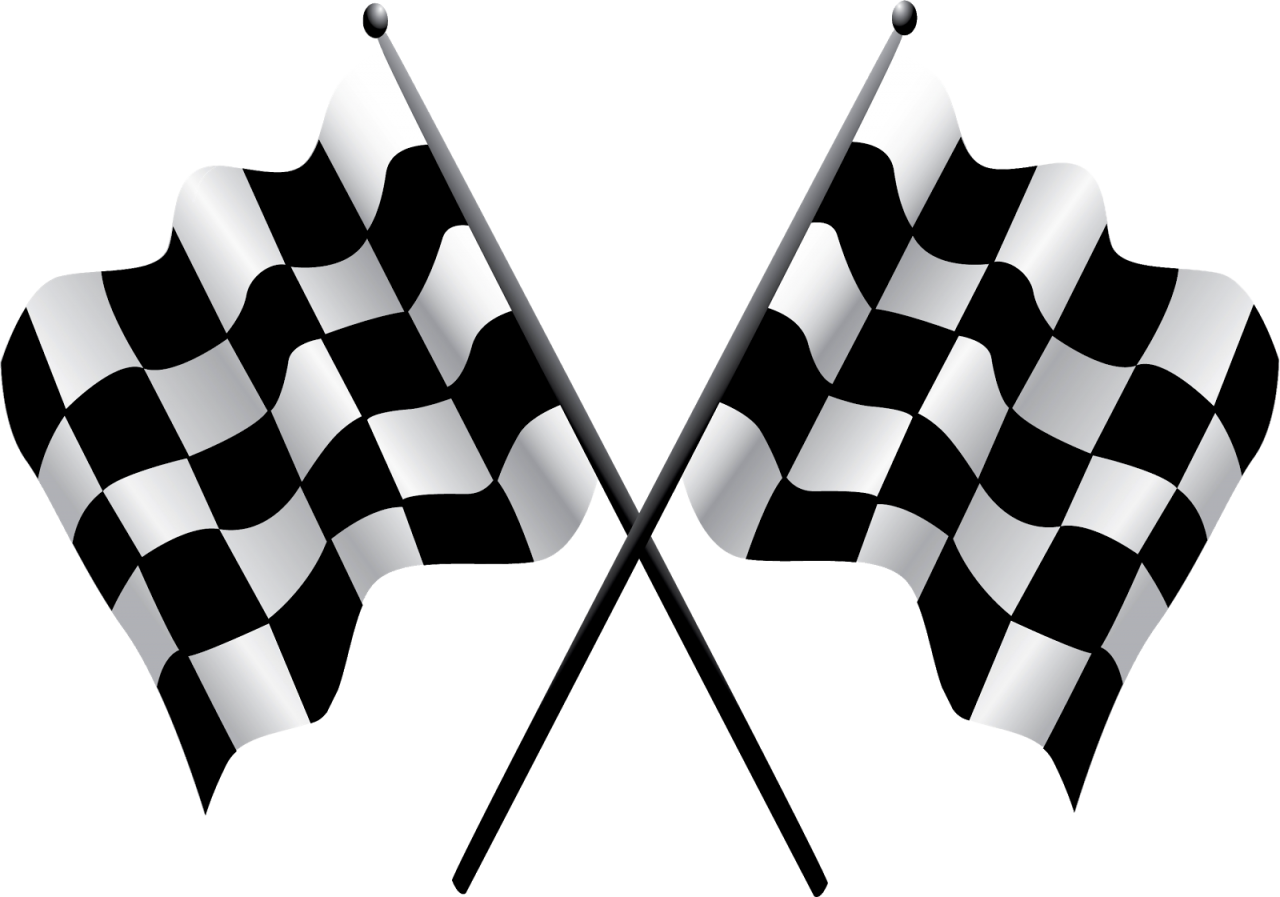 Crossed Checkered Flags Racing Finish Line.png PNG Image