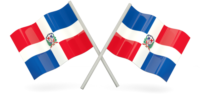 Crossed Dominican Republic Flags PNG Image