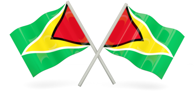 Crossed Flagsof Guyana PNG Image