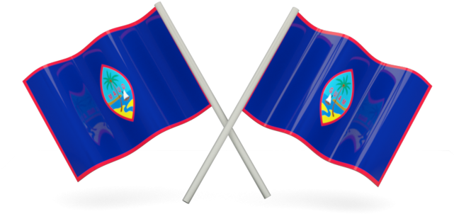 Crossed Guam Flags PNG Image