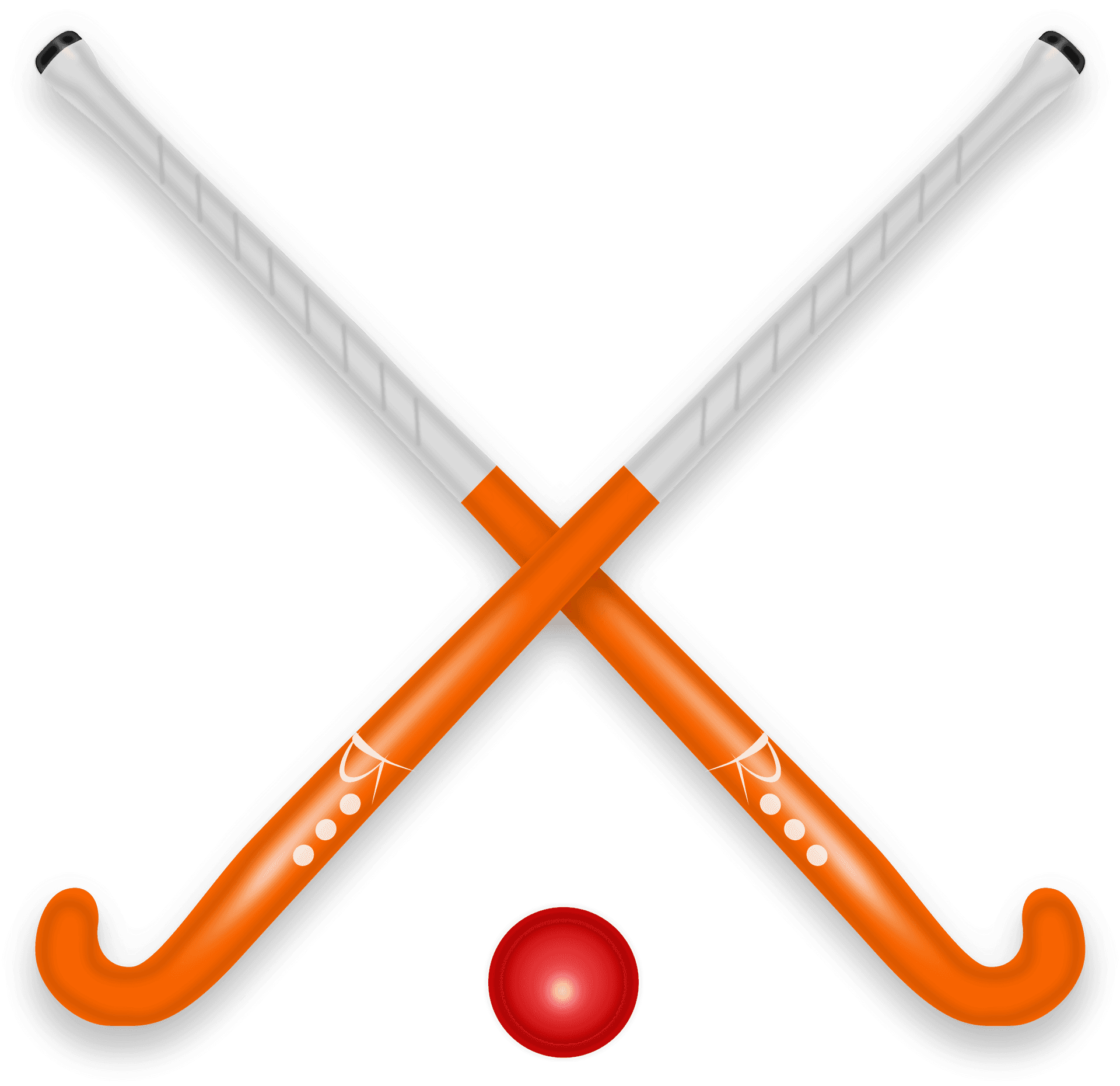 Crossed Hockey Sticksand Puck Graphic PNG Image