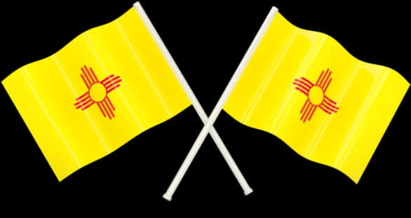 Crossed New Mexico State Flags PNG Image