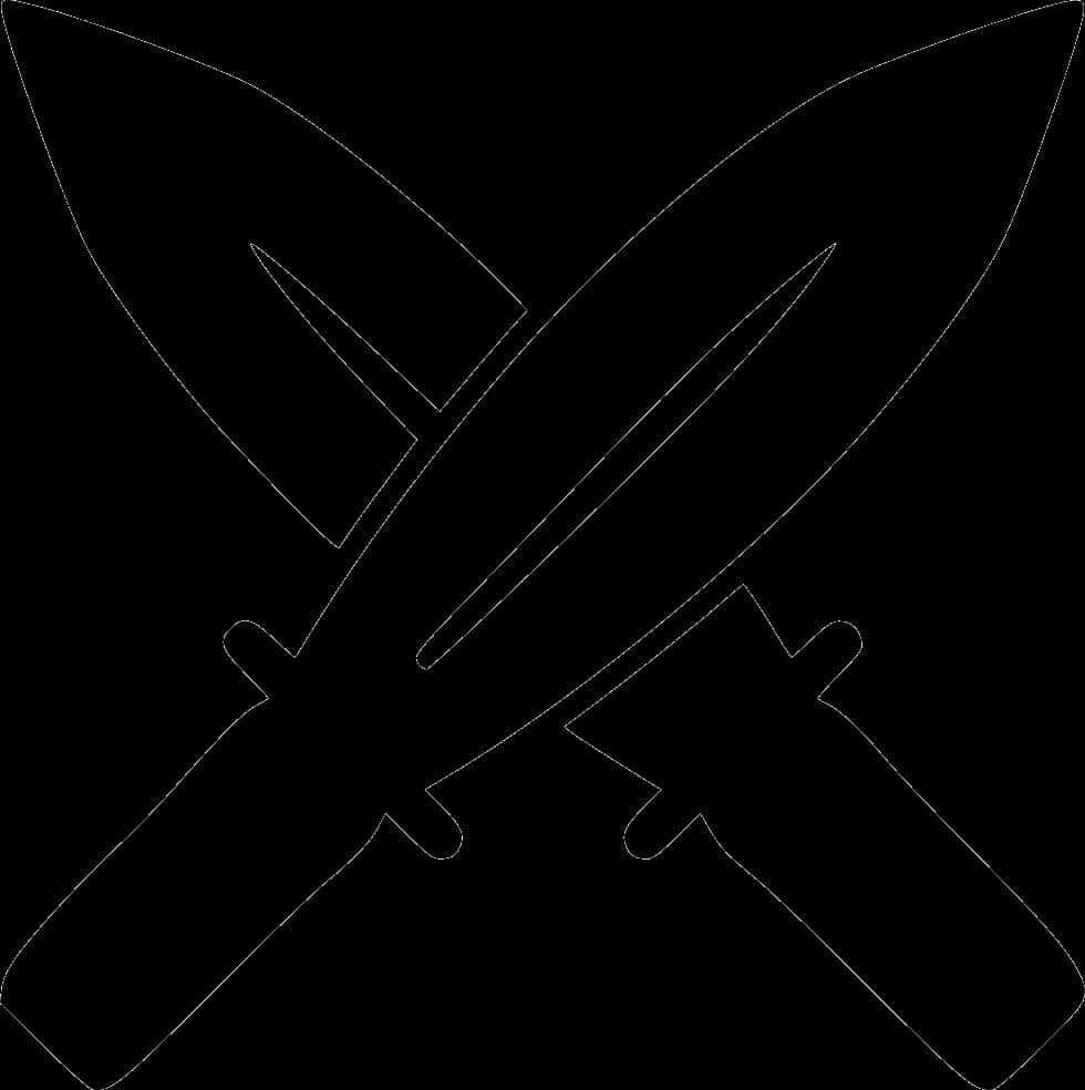 Crossed Swords Black Silhouette PNG Image